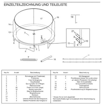 Spare Parts Trampoline Jumpking 305cm