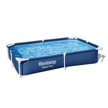 Bestway Steel Pro Frame Pool-Set, eckig, 221 x 150 x 43 cm