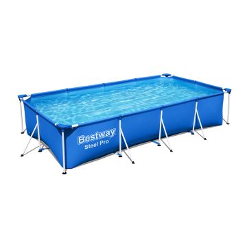 Bestway Steel Pro Frame Pool-Set, eckig mit Filterpumpe 400 x 211 x 81 cm