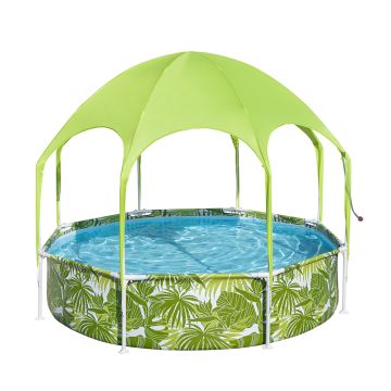 Bestway Splash-in-Shade Runder Aufstell Spielpool mit Sonnendach 244 x 51 cm