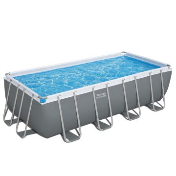 Bestway Steel Pro MAX Frame Pool Komplett-Set mit Filterpumpe 488 x 244 x 122 cm