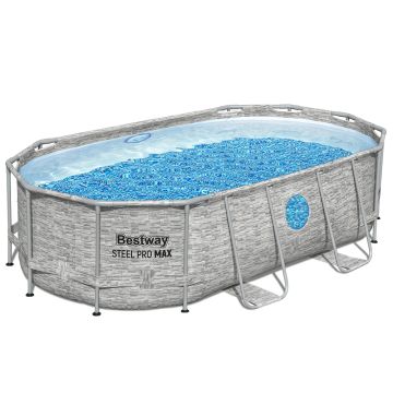 Bestway Steel Pro MAX Splashview Frame Pool Komplett-Set mit Filterpumpe 427x250
