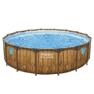 Bestway Steel Pro MAX Splashview Rundes Aufstellpool-Set 488 x 122 cm